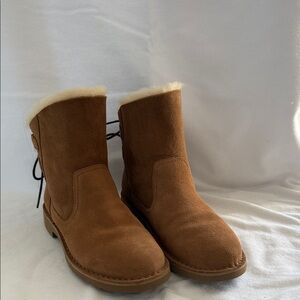 UGG Brown Ankle Boots with Cream Lining